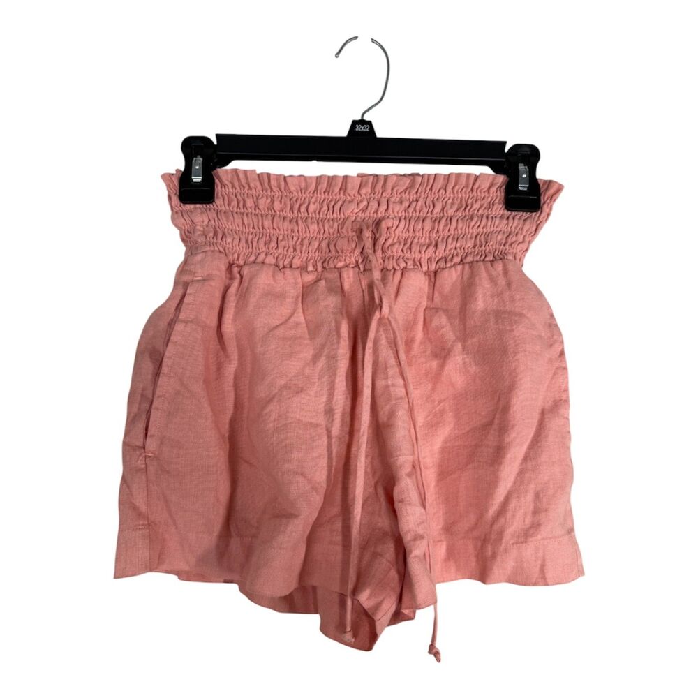 Cloth & Stone Womens Pink Linen High Waisted Shorts XS Beachy Coastal Breathable